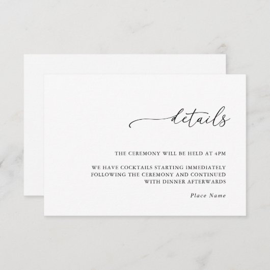 Minimalist Details & QR Code Wedding RSVP Card (Devant / Derrière)