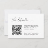 Minimalist Details & QR Code Wedding RSVP Card (Voorkant)