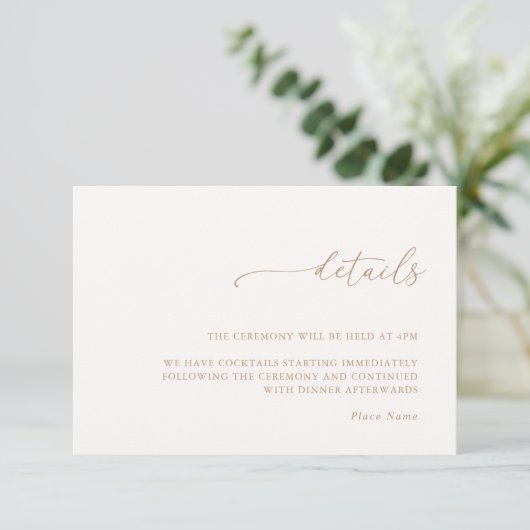 Minimalist Details & QR Code Wedding RSVP Card (Debout devant)
