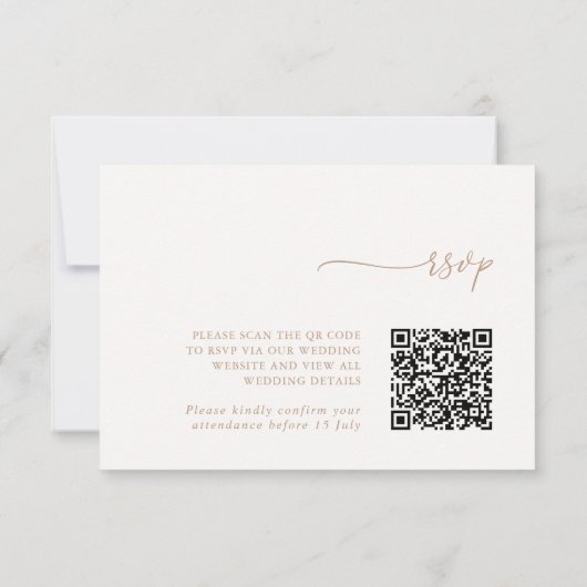 Minimalist Details & QR Code Wedding RSVP Card (Dos)