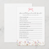 Minimalist die weet bruid beste douche spel Kaart (Voorkant / Achterkant)