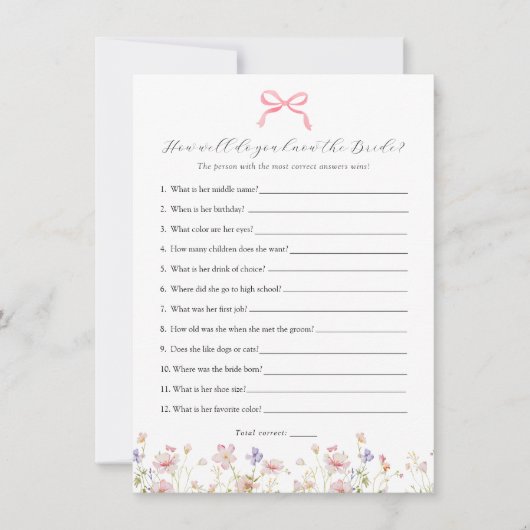 Minimalist die weet bruid beste douche spel Kaart (Voorkant)