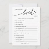 Minimalist die weet bruid beste douche spel Kaart (Voorkant)