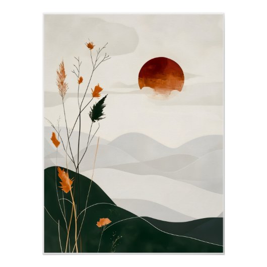 Minimalist digital poster "Abstract Sunset"   (Devant)