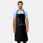 Minimalist Dinosaur Line Art – Cute Brachiosaurus Schort (Gedragen)