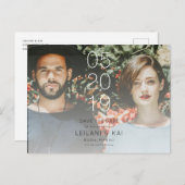 Minimalist Dive de datum foto Briefkaart (Voorkant / Achterkant)