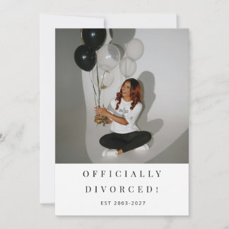 Minimalist Divorce Announcement Photo Card Aankondiging