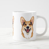 Minimalist Dog Face Outline Corgi Shepherd Mug (Droite)