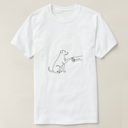 Minimalist dog Fist Bump Line Art T-Shirt for Men (Design devant)