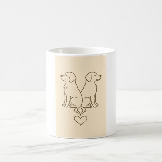 Minimalist Dog Line Art Mug  (Centre)