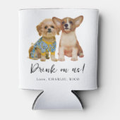 Minimalist Dog Pet Photo Wedding Blikjeskoeler (Voorkant)