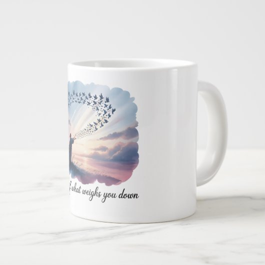 Minimalist Doves & Quote Mug – Let Go Design (Devant droit)