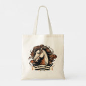 minimalist drawing of a horse tote bag (Achterkant)