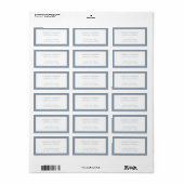 Minimalist Dusty Blue Elegant Monogram Wedding Etiket (Full Sheet)