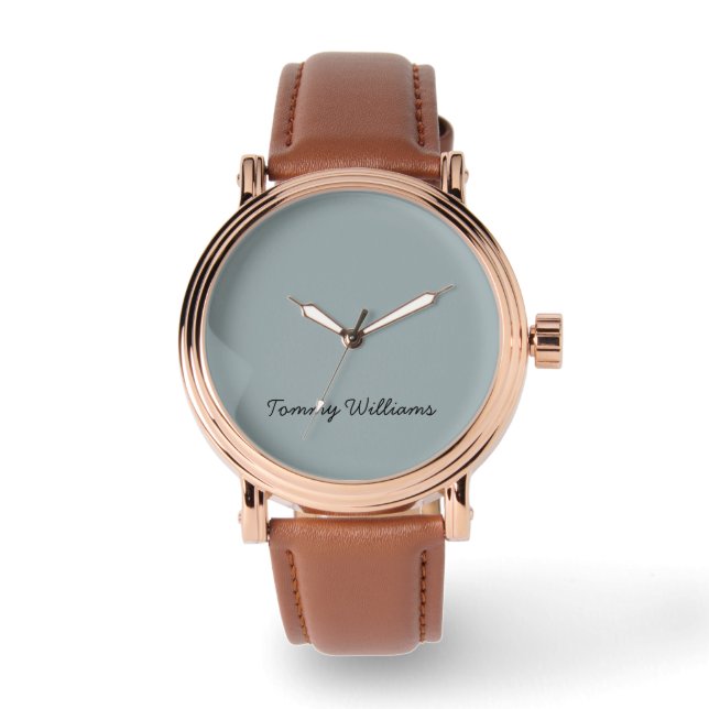 Minimalist Dusty Blue Professional Eenvoudig Horloge (Voorkant)