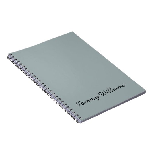 Minimalist Dusty Blue Professional Eenvoudig Notitieboek (Rechterzijde)