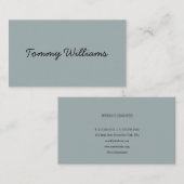 Minimalist Dusty Blue Professional Eenvoudig Visitekaartje (Voorkant / Achterkant)