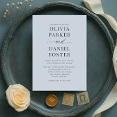 Minimalist Dusty Blue Wedding Invitation Kaart