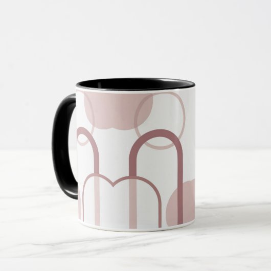 Minimalist Dusty Pink Abstract Arch Mug Mok (Voorkant links)