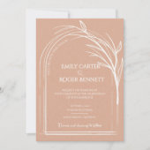 Minimalist Dusty Rose Botanical Wedding Invitation (Devant)