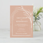 Minimalist Dusty Rose Botanical Wedding Invitation (Debout devant)