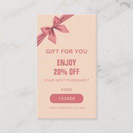 Minimalist Dusty Rose Cream Beauty  Kortingskaartje