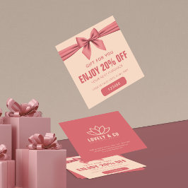 Minimalist Dusty Rose Cream Beauty  Kortingskaartje