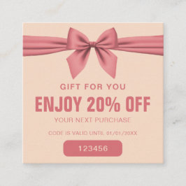 Minimalist Dusty Rose Cream Beauty  Kortingskaartje