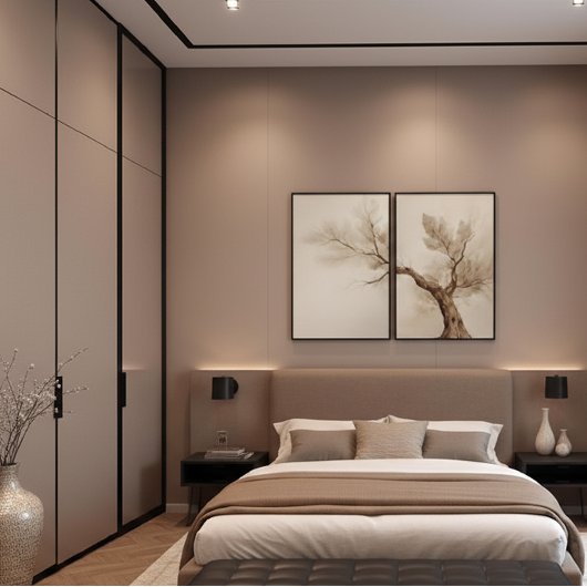 Minimalist Earth Tone Watercolor Tree