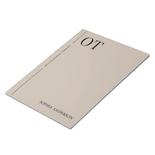 Minimalist Earthy Custom Occupational Therapy Notitieblok (Schuin)