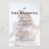 Minimalist Editorial Ivory Photo Wedding Program Programma (Voorkant)