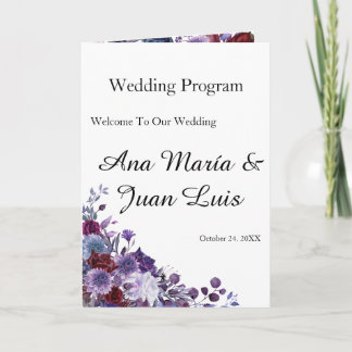 Minimalist Editorial Wedding Program Folded Card Programma
