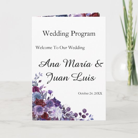 Minimalist Editorial Wedding Program Folded Card Programma (Voorkant)