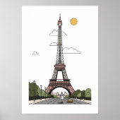 Minimalist Eiffel Tower Paris Poster (Devant)