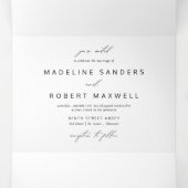 Minimalist eindelijk getrouwd drieluik uitnodiging (Binnenkant midden)