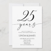 Minimalist Elegant 25th Wedding Anniversary Kaart (Voorkant)