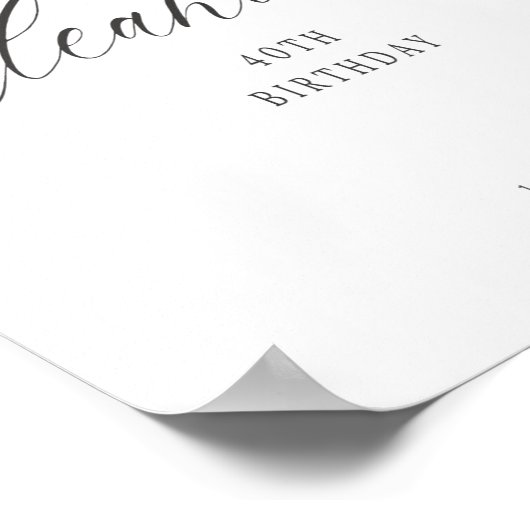 Minimalist Elegant 40th Welcome Birthday Poster (Coin)