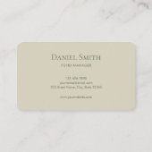 Minimalist Elegant Beige on Muted Green Initials Visitekaartje (Achterkant)
