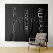 Minimalist Elegant Black & White Wedding Wandkleed (In Situ (horizontaal))