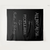 Minimalist Elegant Black & White Wedding Wandkleed (Voorkant (horizontaal))