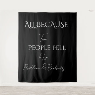 Minimalist Elegant Black & White Wedding Wandkleed