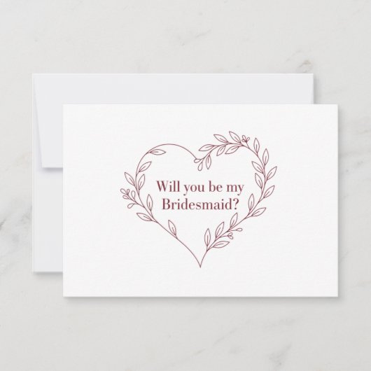 Minimalist Elegant Braidsmaid Proposal Card Kaart (Voorkant)