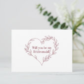 Minimalist Elegant Braidsmaid Proposal Card Kaart (Staand voorkant)