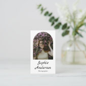 Minimalist Elegant Calligraphy Script Photography Visitekaartje (Staand voorkant)