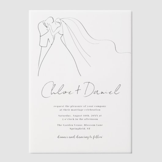 Minimalist Elegant Calligraphy Wedding Invitation (Recto)
