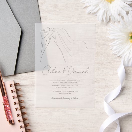 Minimalist Elegant Calligraphy Wedding Invitation (Mariage)