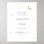 Minimalist Elegant Celestial Wedding Welcome Sign Poster (Voorkant)