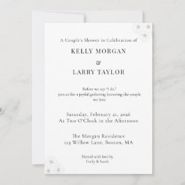 Minimalist elegant couple shower invitation card kaart