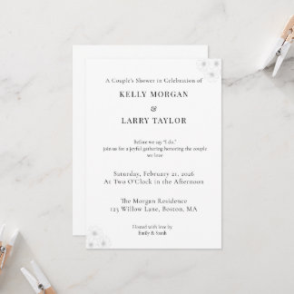 Minimalist elegant couple shower invitation card kaart