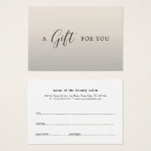 Minimalist Elegant Faux Silver Gift Certificate (Devant & derrière)